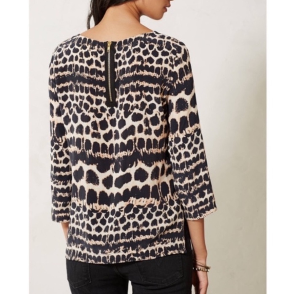 SOLD Anthropologie Maeve Leopard Print Silk Top - Picture 2 of 10